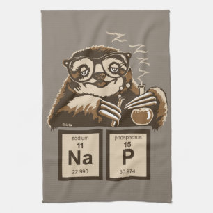 Chemistry sloth discovered nap kitchen towel