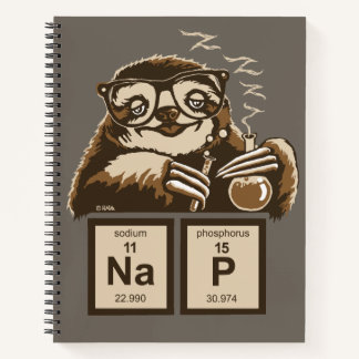 Chemistry sloth discovered nap notebook