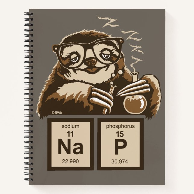 Chemistry sloth discovered nap notebook (Front)