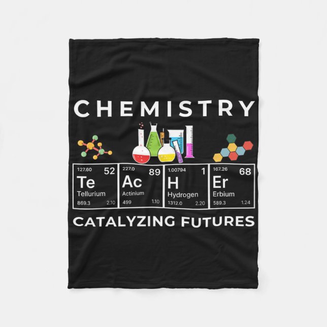 Chemistry Teacher Catalyst Educator Periodic Table Fleece Blanket (Front)
