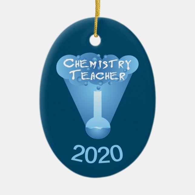 Chemistry Teacher Cloud Ceramic Ornament (Front)