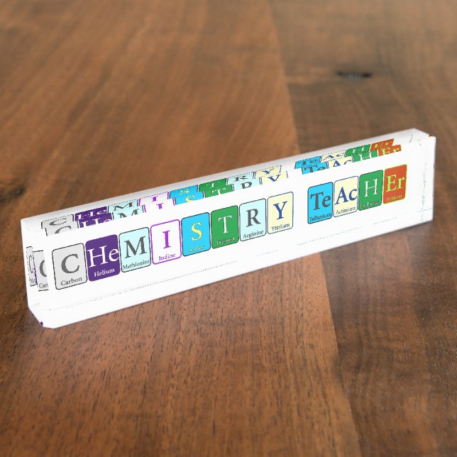 Chemistry Teacher Name Plate - Written in Elements (Side)