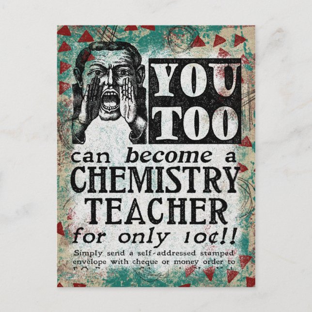 Chemistry Teacher Postcard - Funny Vintage Retro (Front)