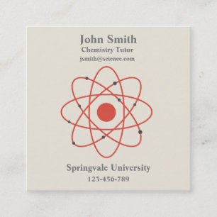 Chemistry teacher science tutor square business card