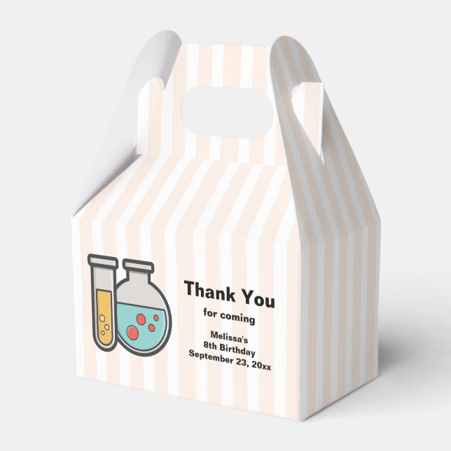 Chemistry Test Tube and Beaker Birthday Favor Box (Front Side)