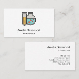 Chemistry Test Tube and Beaker Business Card