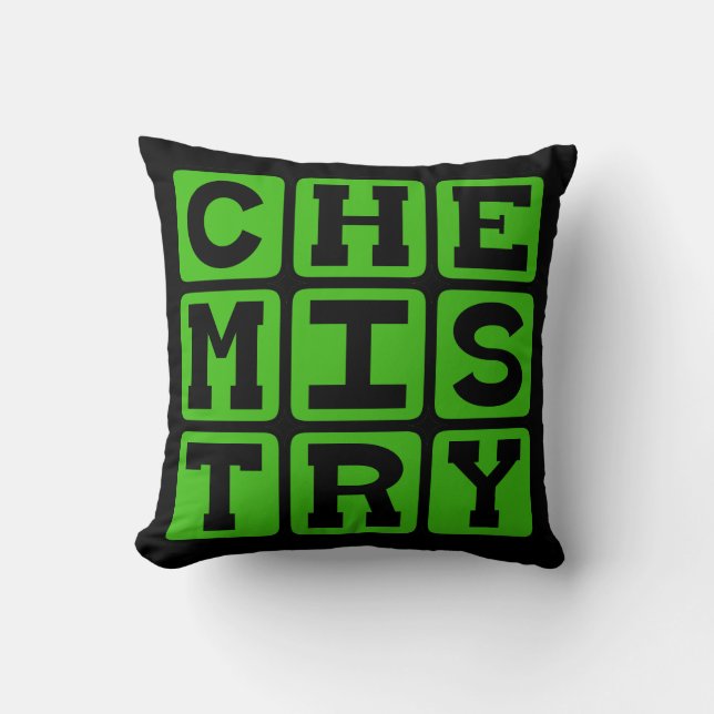 Chemistry, The Study of Matter Throw Pillow (Front)