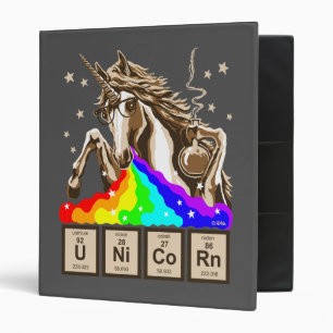 Chemistry unicorn vomits rainbow binder