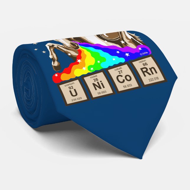 Chemistry unicorn vomits rainbow tie (Rolled)