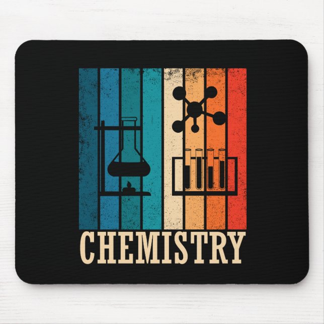 Chemistry vintage sunset retro stripes pattern mouse pad (Front)