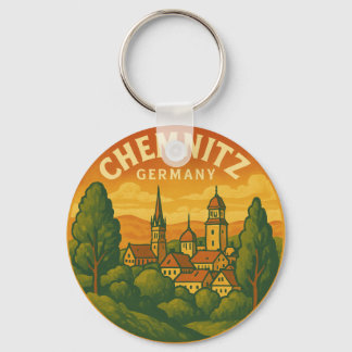 Chemnitz Germany Scenic Art Keychain