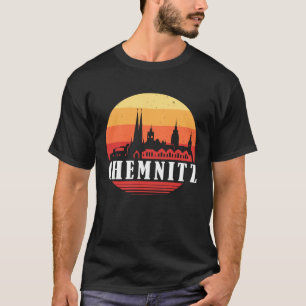 Chemnitz Skyline Sunset in Retro Vintage Style Pul T-Shirt