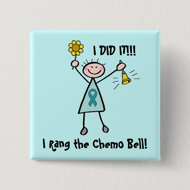 Chemo Bell - Cervical Cancer 2 Inch Square Button (Front)