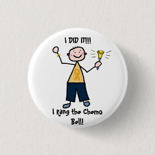 Chemo Bell - Childhood Cancer Gold Ribbon 1 Inch Round Button