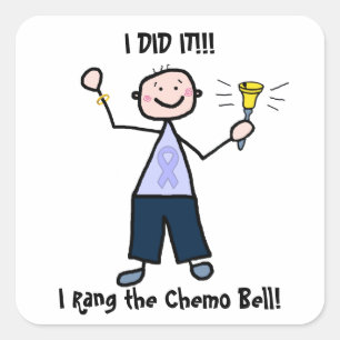 Chemo Bell - General Cancer Male Square Sticker