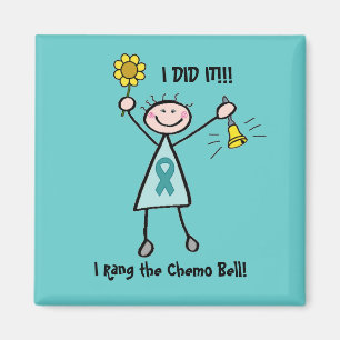 Chemo Bell - Ovarian Cancer Teal Ribbon Magnet