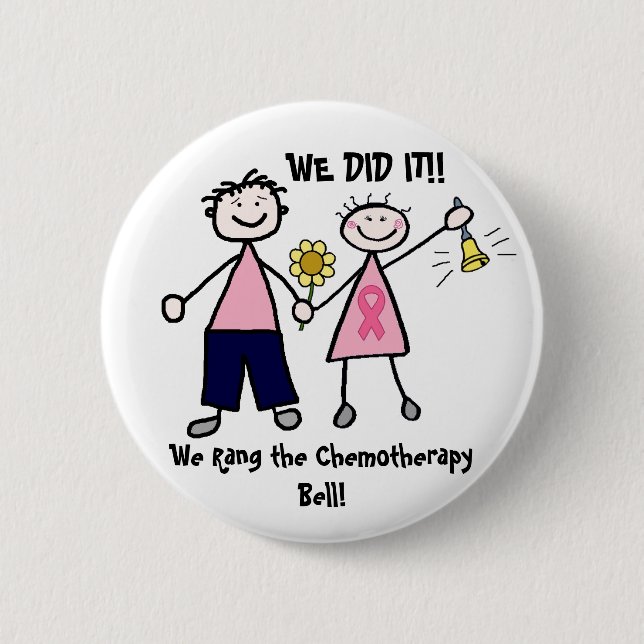 Chemo Bell - Pink Ribbon Breast Cancer 2 Inch Round Button (Front)