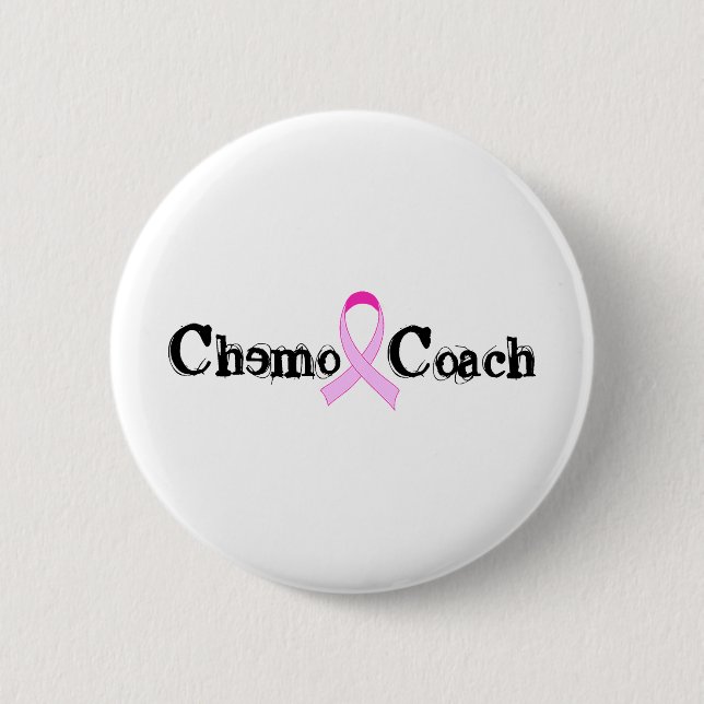 Chemo Coach - Pink Ribbon Breast Cancer 2 Inch Round Button (Front)
