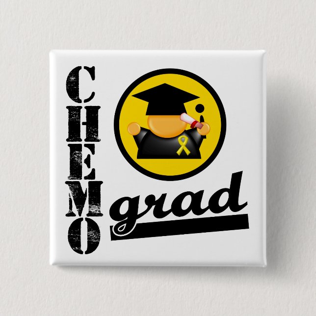 Chemo Grad Neuroblastoma 2 Inch Square Button (Front)