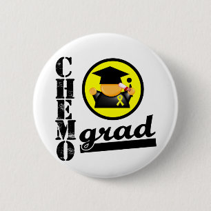 Chemo Grad Testicular Cancer Ribbon 2 Inch Round Button