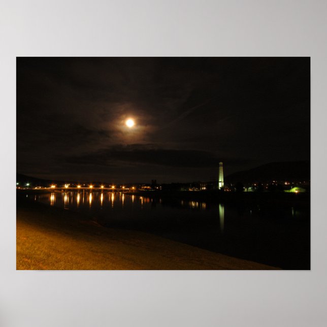 Chemung River at Night Poster (Front)