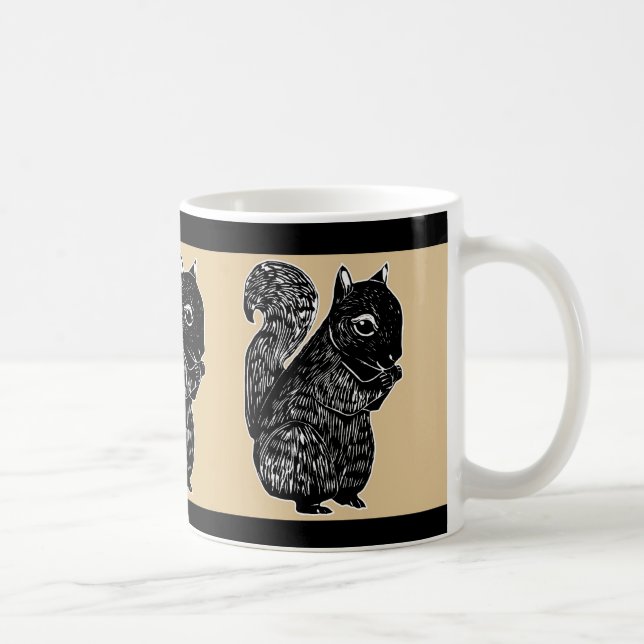 Chêne d'écureuils noirs et tasse noire (Droite)