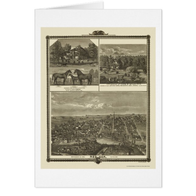 Chêne rouge, carte panoramique d'IA - 1875 (Devant)