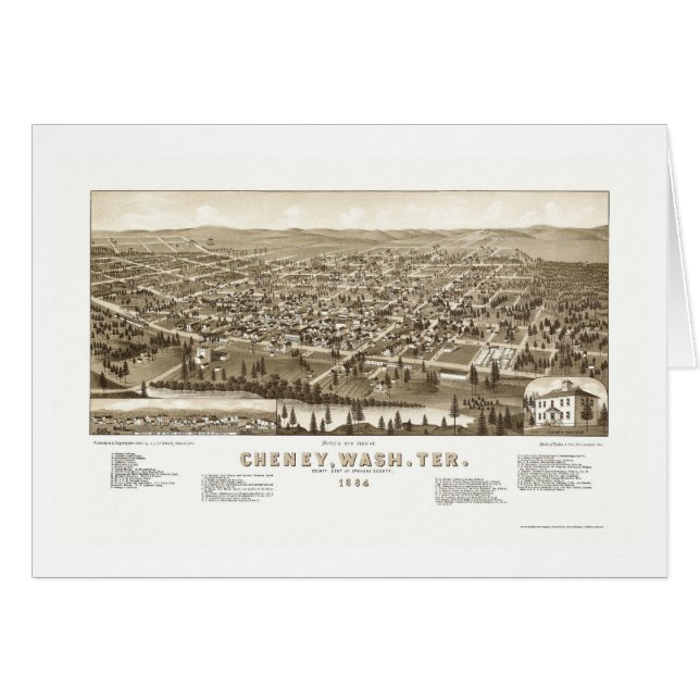 Cheney, carte panoramique de WA - 1884 (Devant horizontal)