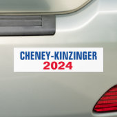CHENEY KINZINGER 2024 BUMPER STICKER (On Car)