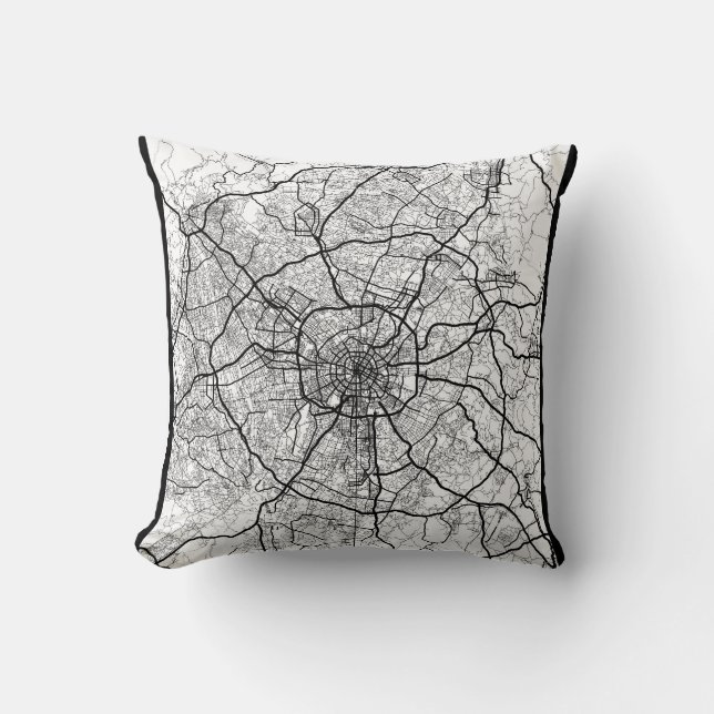 Chengdu China Map Throw Pillow (Front)