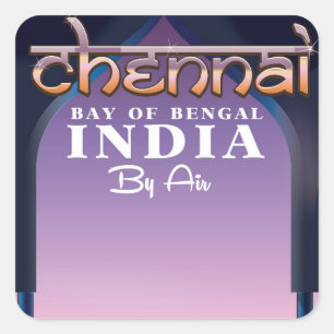 Chennai,Bay of Bengal in eastern India Square Sticker
