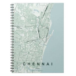 Chennai India City Map Minimal Design Notebook