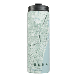 Chennai India City Map Minimal Design Thermal Tumbler