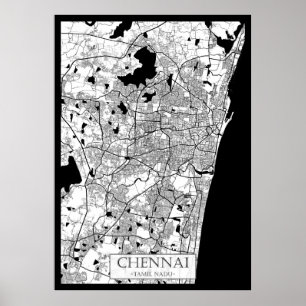 Chennai Tamil Nadu Map Poster