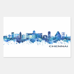 Chennai Tamil Nadu Skyline Blue Sticker