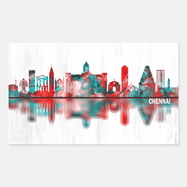 Chennai Tamil Nadu Skyline Sticker (Front)
