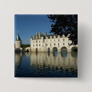 Chenonceau Chateau, River Cher, Loir-et-Cher, 2 2 Inch Square Button