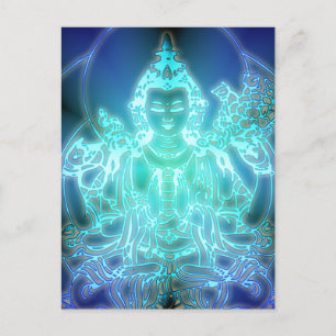 Chenrezig carte postale de compassion cosmique Tib