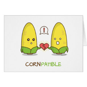 Chèque-cadeau compatible mignon de couples de maïs