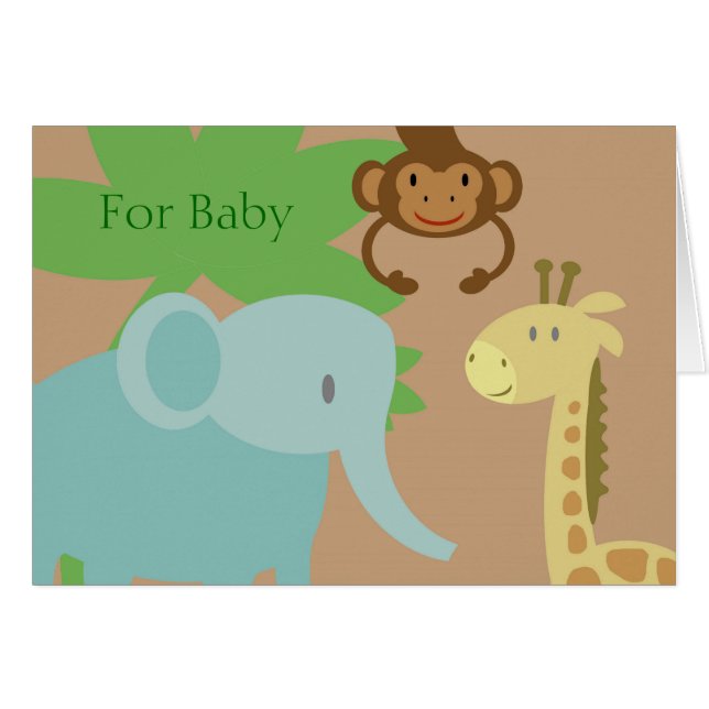 Chèque-cadeau de bébé d'animaux de jungle (Devant horizontal)