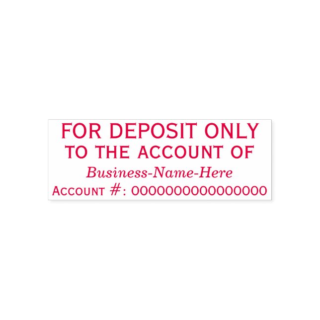 Cheque Restrictive Endorsement Rubber Stamp (Design)