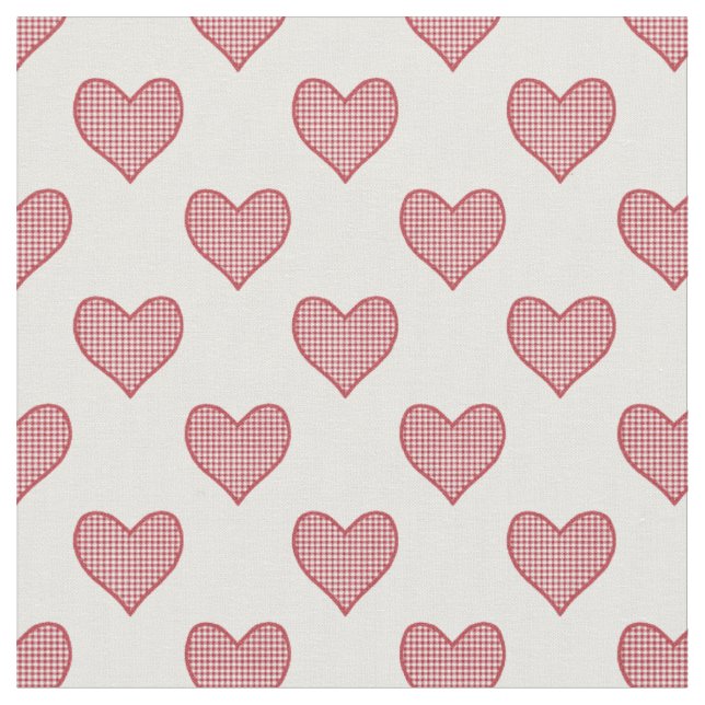 Chèque rouge romantique En vichy Coeurs tissu pers (Fermer)