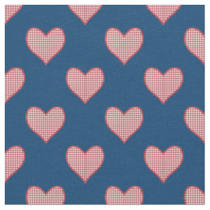 Chèque rouge romantique En vichy Coeurs tissu pers