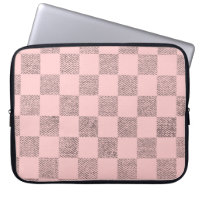 Chequer light pink laptop case