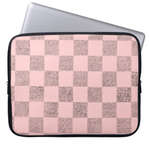 Chequer light pink laptop case