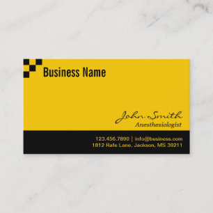 Chequerboard Anesthesiologist Business Card