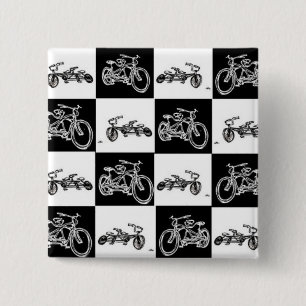 chequerboard bicycles 2 inch square button