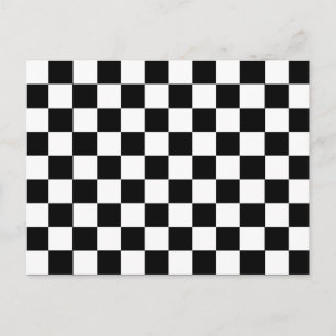 Chequerboard Black and White Postcard