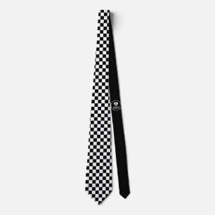 Chequerboard - Black White - Emo - Neck Tie