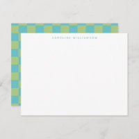 Chequerboard Chequered Blue Green Personalized